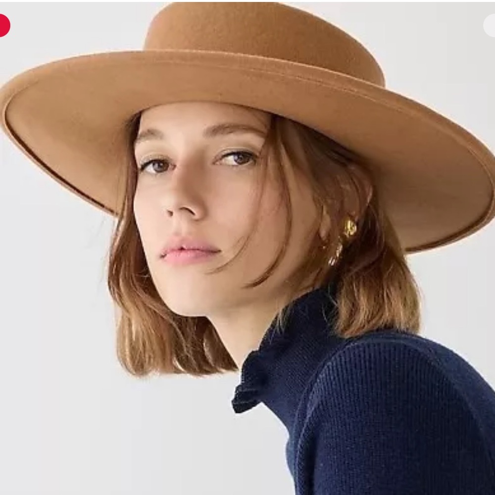 J Crew Boater Brown Contoured Crown Hat New S-M Italy